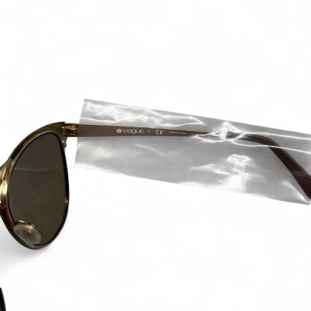 Vogue Women's Brown and Gold Mirror Lens Sunglasses Brand New
